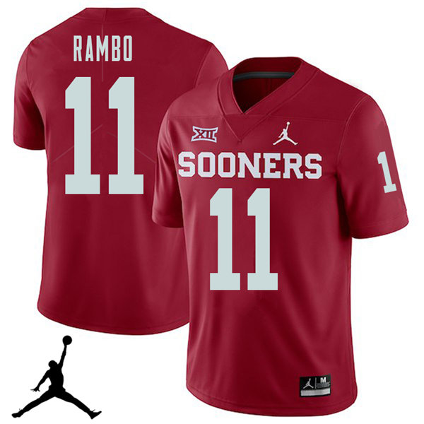 Jordan Brand Men #11 Charleston Rambo Oklahoma Sooners 2018 College Football Jerseys Sale-Crimson - Click Image to Close